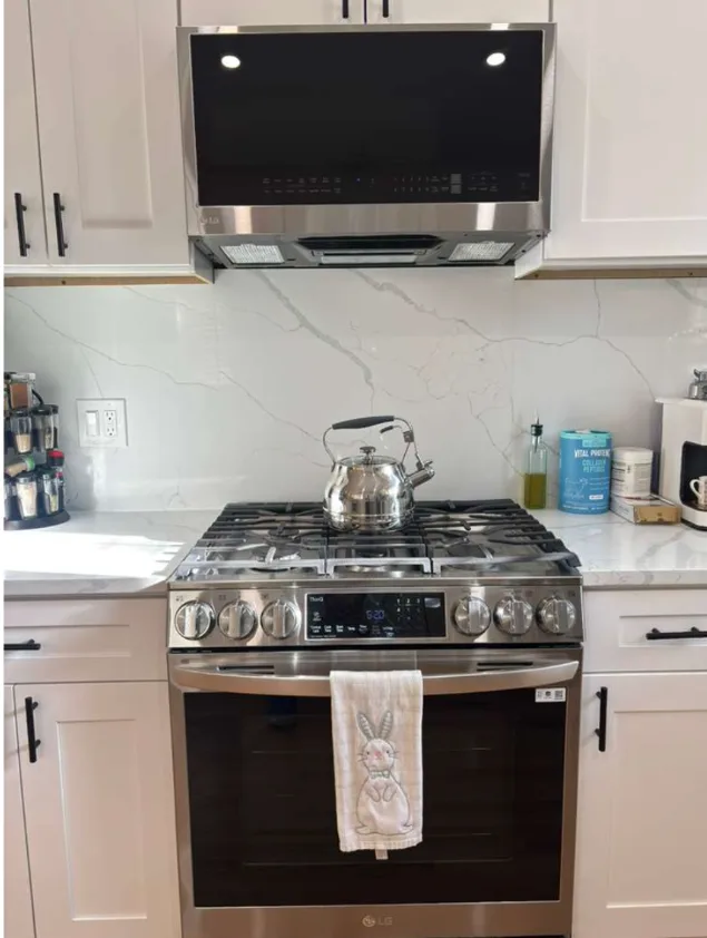 Kitchen Range & Quartz Backsplash